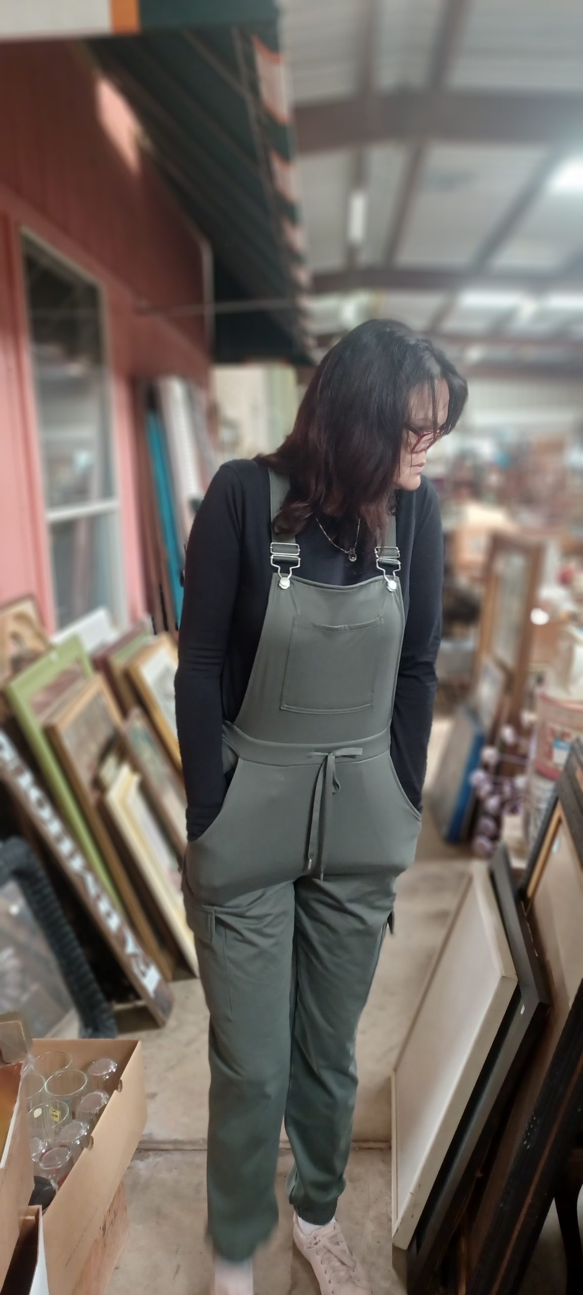 Tina Hodgdon looking for treasures at a junk store in Canton Texas